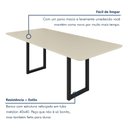 Ver imagem 6 de Mesa de Jantar 8 Lugares Tampo de Vidro 200cm Itália Branco/Preto/Off White