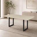 Ver imagem 1 de Mesa de Jantar 8 Lugares Tampo de Vidro 200cm Itália Branco/Preto/Off White