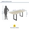 Mesa Retangular Mdf com Vidro 200x90cm Itália - 3