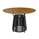 Ver imagem 2 de Mesa de Jantar Redonda 4 Lugares MDF 120cm Roma Marrom/Preto