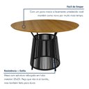 Ver mais imagens de Mesa de Jantar Redonda 4 Lugares MDF 120cm Roma Marrom/Preto