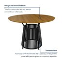 Ver imagem 7 de Mesa de Jantar Redonda 4 Lugares MDF 120cm Roma Marrom/Preto