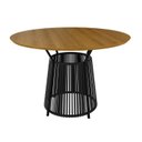 Ver imagem 3 de Mesa de Jantar Redonda 4 Lugares MDF 120cm Roma Marrom/Preto