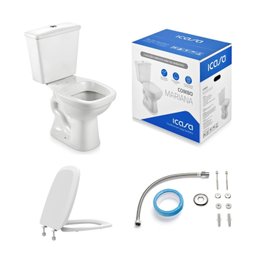 Vaso Sanitário com Caixa Acoplada e Assento Duplo Acionamento Mariana Icasa - 4