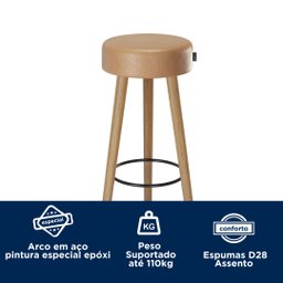 Conjunto Mesa Bistrô e 2 Banquetas Londres Cor Amarula - Salaone Decor - 5