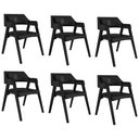 Ver imagem 1 de Kit 6 Cadeiras Sala de Jantar e Jogos Carteados Madeira Maciça Poker Pu Preto/preto G42 - Gran Belo