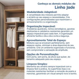 Guarda-roupa Modular 40cm 1 Porta com Prateleiras Jade Cabecasa Madeiramadeira - 11