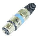 Ver imagem 1 de Conector Canon Femea Csr Q-33bl Niquel Azul Pe Borracha