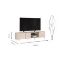 Ver imagem 3 de Rack para TV até 75 Polegadas 100% MDF 241cm Curvo Ariana Branco