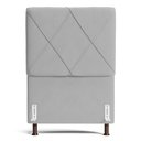Ver imagem 2 de Cabeceira Cama Box Solteiro Mel 90cm com Frame Veludo Cinza Claro - Desk Design