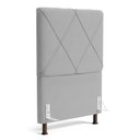 Ver imagem 1 de Cabeceira Cama Box Solteiro Mel 90cm com Frame Veludo Cinza Claro - Desk Design