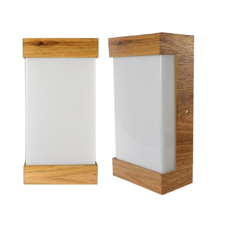 Arandela Madeira/Acrílico Reta Freijó 20cm LED 5W 6000K MadeLuz Arandela Antares Reta