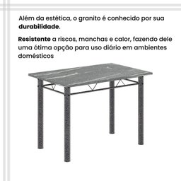 Conjunto de Mesa Tubular 100x60cm Tampo em Topázio com 4 Cadeiras Dany - 8