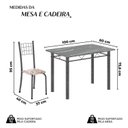 Ver imagem 3 de Conjunto de Mesa Tubular 100x60cm Tampo em Topázio com 4 Cadeiras Dany Prata/Bege
