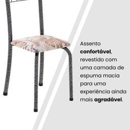Conjunto de Mesa Tubular 100x60cm Tampo em Topázio com 4 Cadeiras Dany - 6