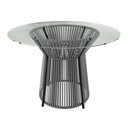Ver imagem 1 de Mesa de Jantar Redonda 4 Lugares Tampo de Vidro Lisboa Cinza/Preto
