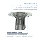 Ver mais imagens de Mesa de Jantar Redonda 4 Lugares Tampo de Vidro Lisboa Cinza/Preto