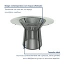Ver imagem 6 de Mesa de Jantar Redonda 4 Lugares Tampo de Vidro Lisboa Cinza/Preto