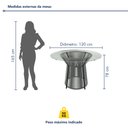 Ver imagem 3 de Mesa de Jantar Redonda 4 Lugares Tampo de Vidro Lisboa Cinza/Preto