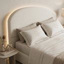 Ver mais imagens de Cabeceira Cama Box King Colli 195cm Estofada Orgânica Moderna Bouclê Bege - Desk Design