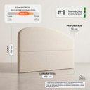 Ver imagem 4 de Cabeceira Cama Box King Colli 195cm Estofada Orgânica Moderna Bouclê Bege - Desk Design