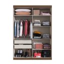 Ver imagem 2 de Guarda Roupa Solteiro 4 Portas 2 Gavetas Paris com Espelho Off White/Nogueira