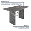 Ver imagem 7 de Mesa de Jantar 6 Lugares Tampo de Granito 140x75cm Topázio Cinza Preto/Granito Topázio