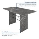 Ver imagem 6 de Mesa de Jantar 6 Lugares Tampo de Granito 140x75cm Topázio Cinza Preto/Granito Topázio
