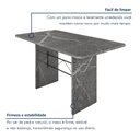 Ver imagem 5 de Mesa de Jantar 6 Lugares Tampo de Granito 140x75cm Topázio Cinza Preto/Granito Topázio