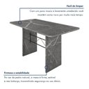 Ver imagem 5 de Mesa de Jantar 6 Lugares Tampo de Granito 140x75cm Topázio Cinza Preto/Granito Topázio