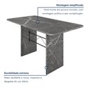 Ver imagem 6 de Mesa de Jantar 6 Lugares Tampo de Granito 140x75cm Topázio Cinza Preto/Granito Topázio