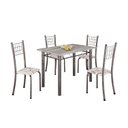 Ver imagem 2 de Conjunto de Mesa Tubular 100x60cm Tampo em Topázio com 4 Cadeiras Dany Prata/Arabesco/Mart