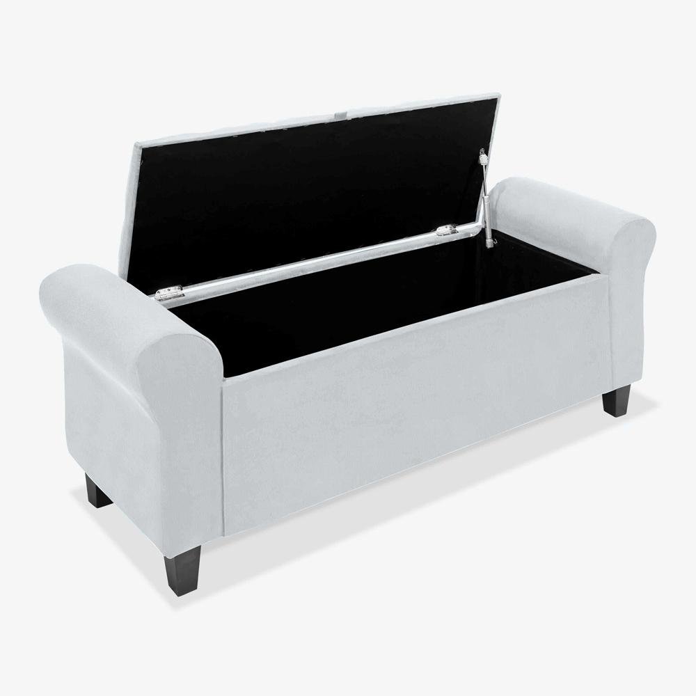 Divã Recamier 1.30 Para Cama de Casal Dubai Corino Branco - LH Moveis - 8