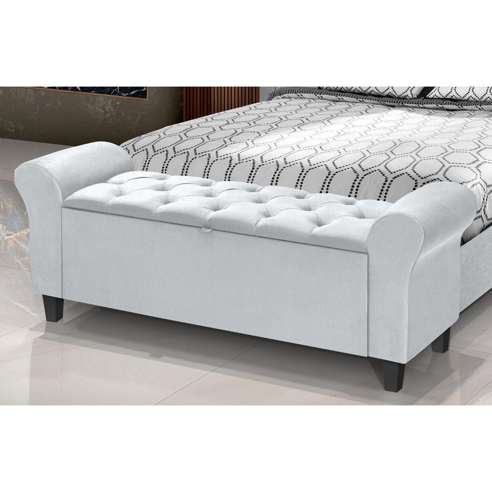 Divã Recamier 1.30 Para Cama de Casal Dubai Corino Branco - LH Moveis - 10