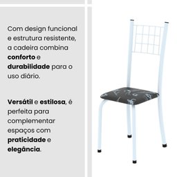 Conjunto de Mesa Tubular 100x60cm Tampo em Topázio com 4 Cadeiras Dany - 7