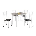 Ver imagem 2 de Conjunto de Mesa Tubular 100x60cm Tampo em Topázio com 4 Cadeiras Dany Branco/Preto