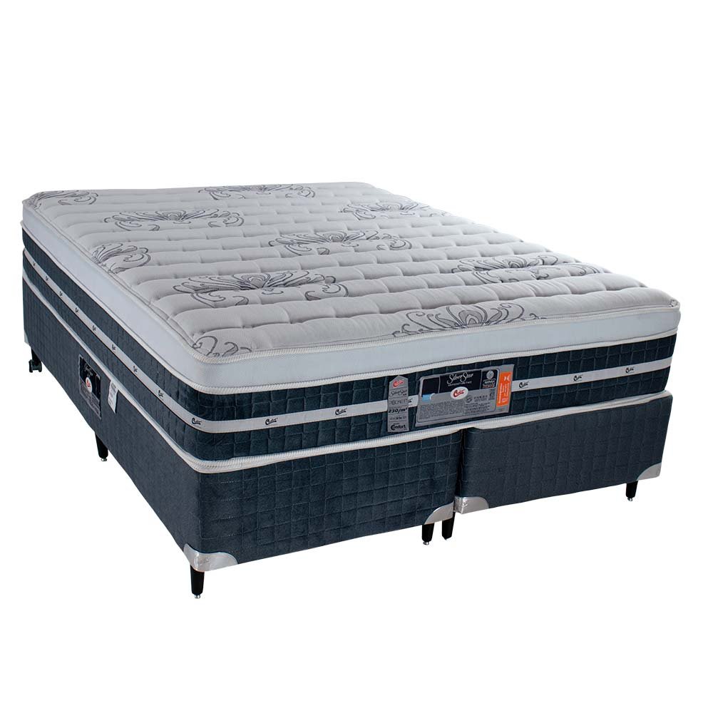 Cama Box com Colchão Queen Size Silver Star Air Firme Castor 158x198