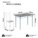 Ver imagem 3 de Conjunto de Mesa Tubular 100x60cm Tampo em Topázio com 4 Cadeiras Dany Branco/Bege