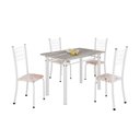 Ver imagem 2 de Conjunto de Mesa Tubular 100x60cm Tampo em Topázio com 4 Cadeiras Dany Branco/Bege
