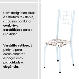 Conjunto de Mesa Tubular 100x60cm Tampo em Topázio com 4 Cadeiras Dany - 7