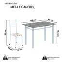 Ver imagem 3 de Conjunto de Mesa Tubular 100x60cm Tampo em Topázio com 4 Cadeiras Dany Branco/Arabesco