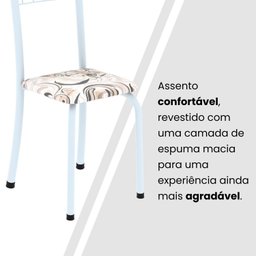 Conjunto de Mesa Tubular 100x60cm Tampo em Topázio com 4 Cadeiras Dany - 6
