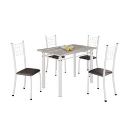 Conjunto de Mesa Tubular 100x60cm Tampo em Topázio com 4 Cadeiras Dany - 2
