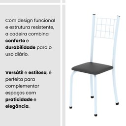 Conjunto de Mesa Tubular 100x60cm Tampo em Topázio com 4 Cadeiras Dany - 7