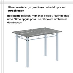 Conjunto de Mesa Tubular 100x60cm Tampo em Topázio com 4 Cadeiras Dany - 8