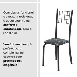 Conjunto de Mesa Tubular 100x60cm Tampo em Topázio com 4 Cadeiras Dany - 8