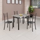 Ver imagem 1 de Conjunto de Mesa Tubular 100x60cm Tampo em Topázio com 4 Cadeiras Dany Preto