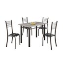 Ver imagem 2 de Conjunto de Mesa Tubular 100x60cm Tampo em Topázio com 4 Cadeiras Dany Preto