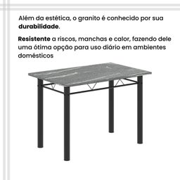 Conjunto de Mesa Tubular 100x60cm Tampo em Topázio com 4 Cadeiras Dany - 9