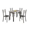 Conjunto de Mesa Tubular 100x60cm Tampo em Topázio com 4 Cadeiras Dany - 2